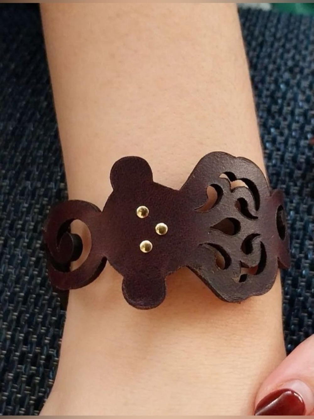 vintage Tous brown leather bracelet